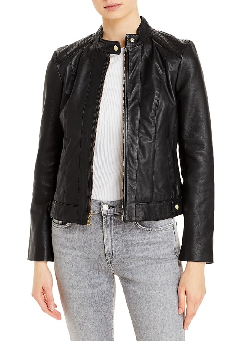 Cole Haan Leather Zip Jacket