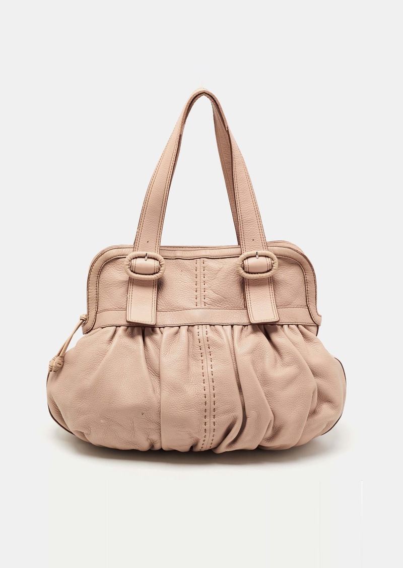 Cole Haan Light Pink Leather Pleated Hobo