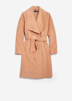Cole Haan Women's Luxe Wool Maxi Wrap Coat - Beige Size 8
