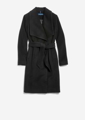 Cole Haan Women's Luxe Wool Maxi Wrap Coat - Black Size 8