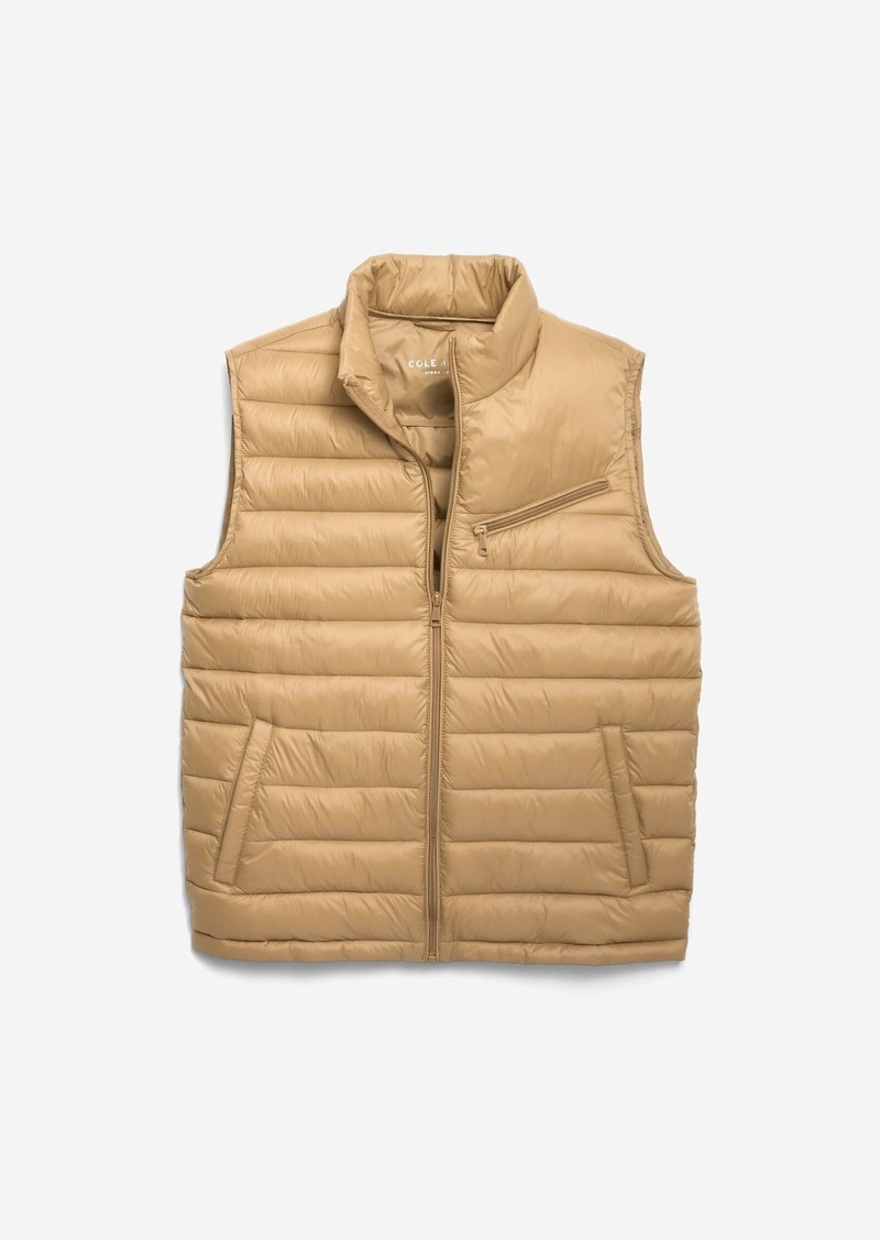 Cole Haan Men's 26.5" Zip Front Quilted Vest - Beige Size XL