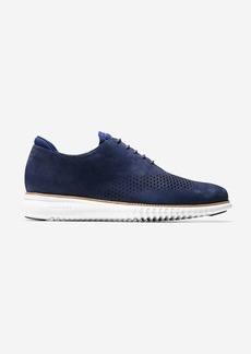 Cole Haan Men's 2.ZERØGRAND Lined Laser Wingtip Oxford Shoes - Blue Size 7.5