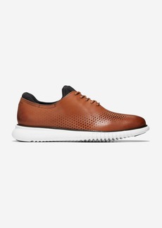 Cole Haan Men's 2.ZERØGRAND Lined Laser Wingtip Oxford Shoes - Brown Size 8