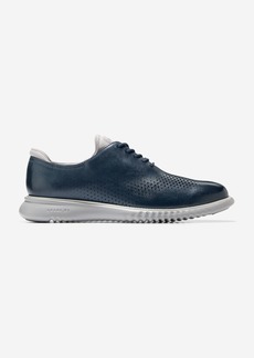 Cole Haan Men's 2.ZERØGRAND Lined Laser Wingtip Oxford Shoes - Blue Size 12