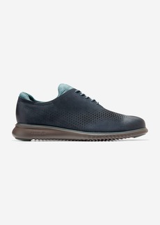 Cole Haan Men's 2.ZERØGRAND Lined Laser Wingtip Oxford Shoes - Blue Size 10.5