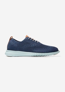 Cole Haan Men's 2.ZERØGRAND Wingtip Oxford Shoes - Blue Size 7.5