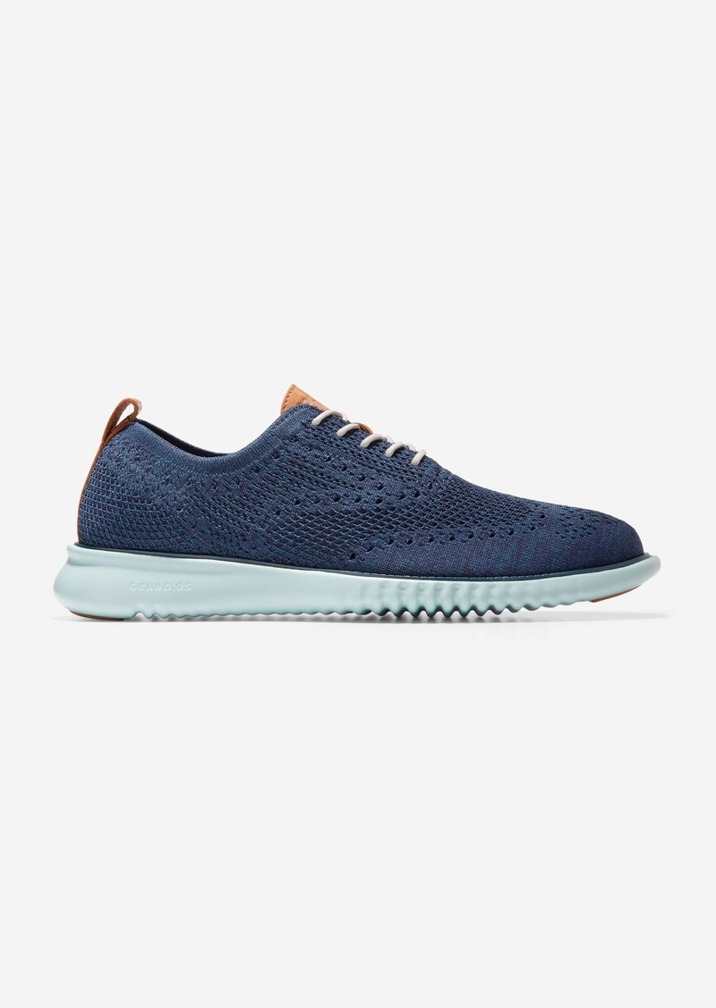 Cole Haan Men's 2.ZERØGRAND Wingtip Oxford Shoes - Blue Size 8.5