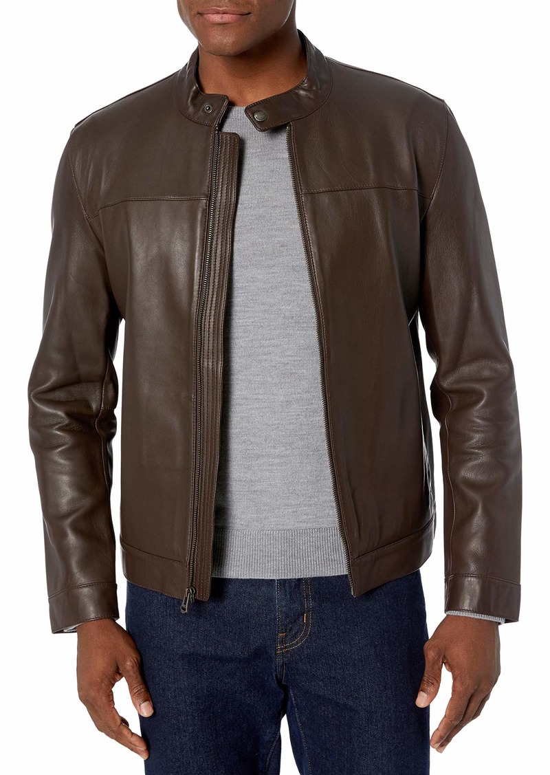 Cole Haan Cole Haan Men's Bonded Leather Moto Jacket | Outerwear