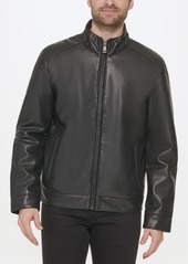 Cole Haan Men's Faux-Leather Motto Jacket - Dark Brown