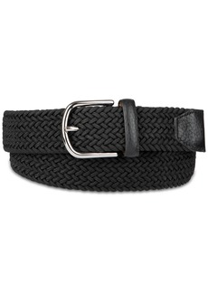 Cole Haan Men's Fully Adjustable Stretch Casual Corded Web Belt - Black