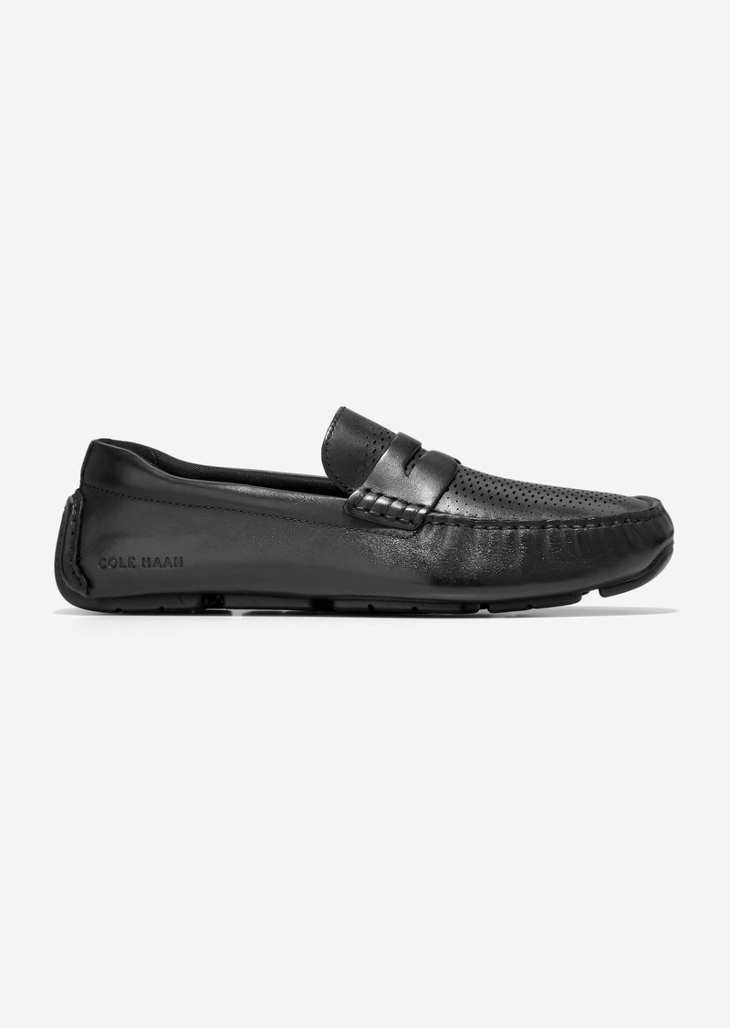 Cole Haan Men's Grand Laser Penny Driver Shoes - Black Size 9.5