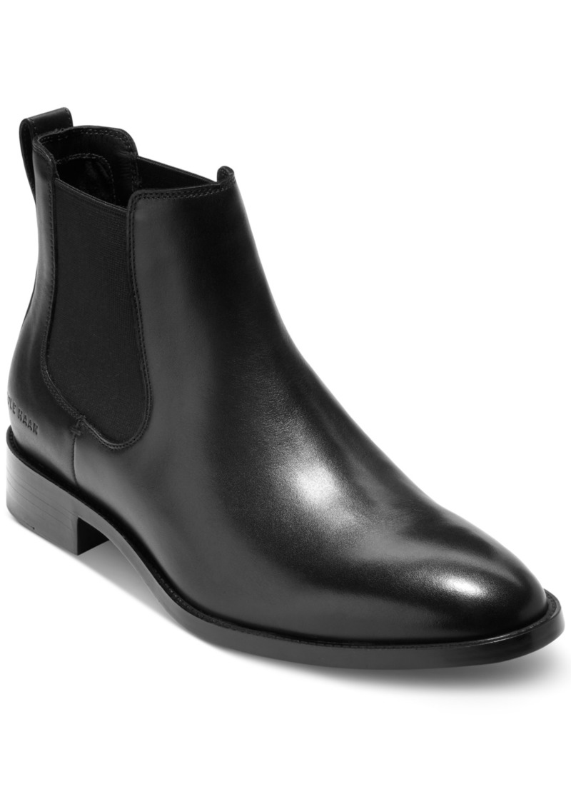 Cole Haan Men's Hawthorne Leather Pull-On Chelsea Boots - Black / Black Wr