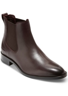 Cole Haan Men's Hawthorne Leather Pull-On Chelsea Boots - Dark Chocolate / Black Wr