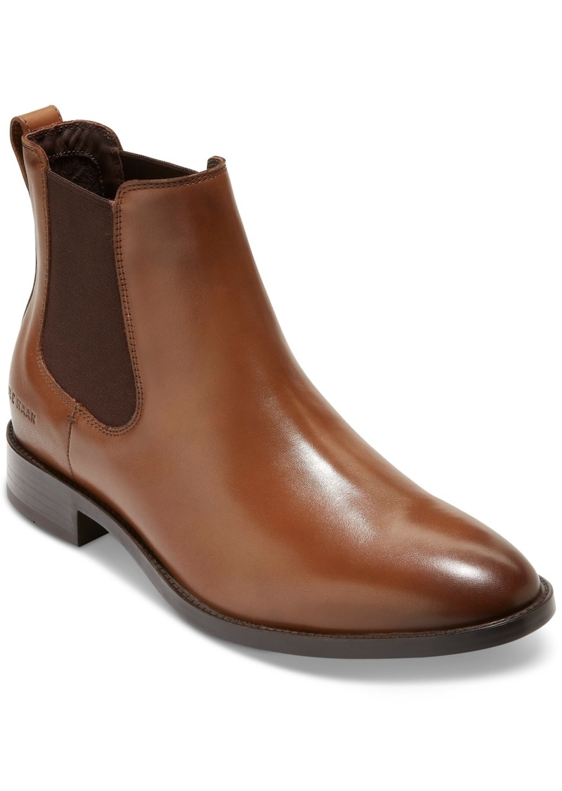 Cole Haan Men's Hawthorne Leather Pull-On Chelsea Boots - British Tan / Dark Chocolate Wr