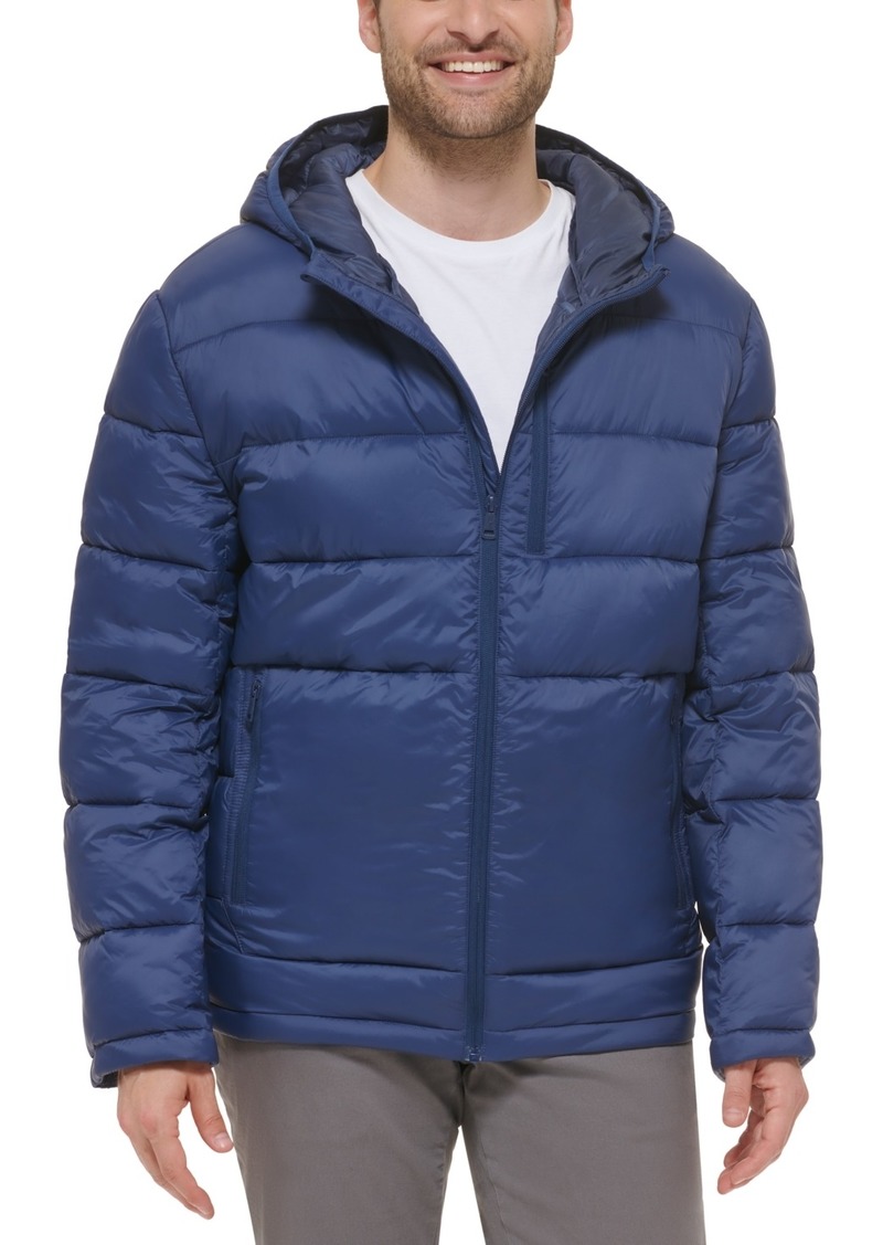 Cole Haan Men's Lightweight Hooded Puffer Jacket - Navy