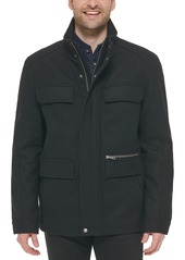 Cole Haan Men's Melton Wool Multi-Pocket Field Coat - Black