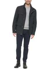 Cole Haan Men's Melton Wool Multi-Pocket Field Coat - Black