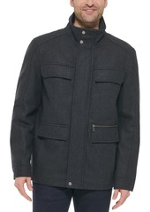 Cole Haan Men's Melton Wool Multi-Pocket Field Coat - Black