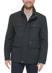 Cole Haan Men's Melton Wool Multi-Pocket Field Coat - Black