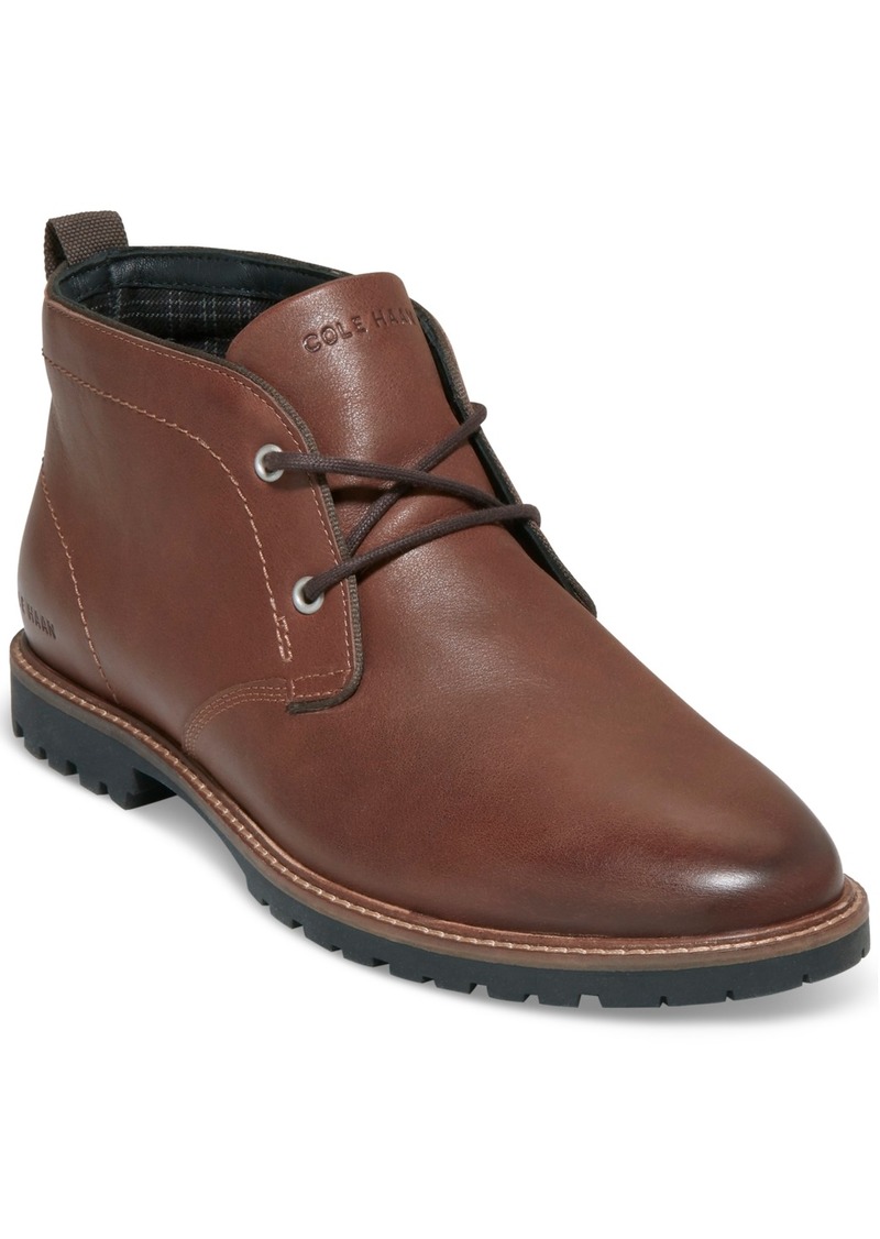 Cole Haan Men's Midland Leather Water-Resistant Lace-Up Lug Sole Chukka Boots - Dark Sequoia Nubuck