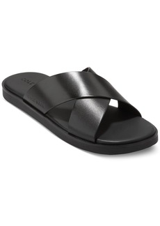 Cole Haan Men's Nantucket Cross Strap Slip-On Slide Sandals - Black/black