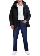 Cole Haan Men's Parka with Fleece-Lined Hood - Navy