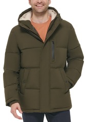 Cole Haan Men's Puffer Coat With Fleece-Lined Hood - Olive