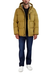 Cole Haan Men's Puffer Coat With Fleece-Lined Hood - Olive