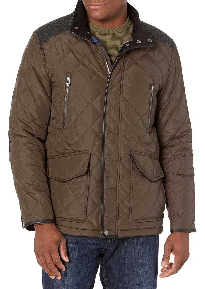 Cole Haan Men's Quilted Jacket with Wool Yoke