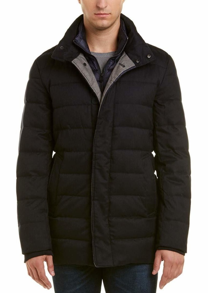 Cole Haan Men's Quilted Jacket with Light Weight Bib navy