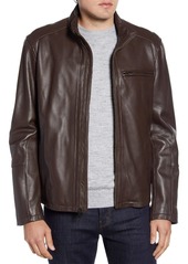Cole Haan Men's Smooth Lamb Leather Moto Jacket