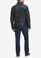 Cole Haan Men's Smooth Leather Jacket, Created for Macy's - Black