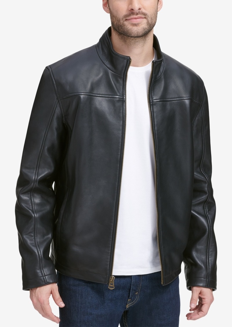 Cole Haan Men's Smooth Leather Jacket, Created for Macy's - Black