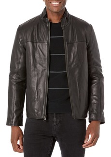 Cole Haan mens Smooth Lamb With Convertible Collar leather outerwear jackets   US