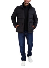 Cole Haan Men's Stand Collar Puffer Jacket with Bib - Black