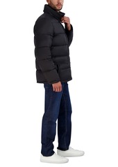 Cole Haan Men's Stand Collar Puffer Jacket with Bib - Black