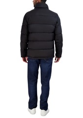 Cole Haan Men's Stand Collar Puffer Jacket with Bib - Black