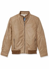 Cole Haan Men's Suede Leather Varsity Jacket