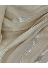 Cole Haan Metallic Stripe Oblong Scarf - Ivory