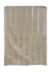 Cole Haan Metallic Stripe Oblong Scarf - Ivory