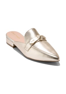Cole Haan Piper Bow Pointed Toe Mule in Soft Gold Leather at Nordstrom Rack
