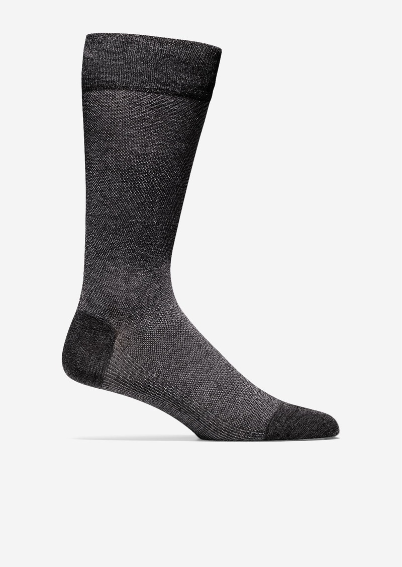 Cole Haan Men's Pique Textured Crew Socks - Grey Size OSFA