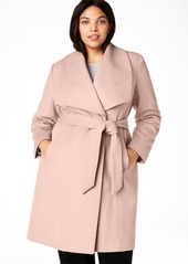 Cole Haan Plus Size Belted Wrap Coat