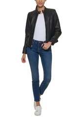 Cole Haan Seamed Leather Jacket