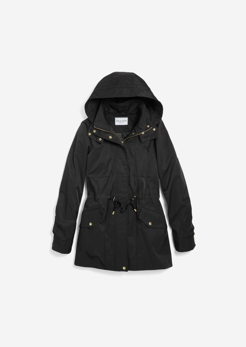 Cole Haan Women's Short Rain Jacket - Black Size Large