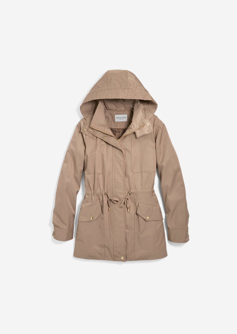 Cole Haan Women's Short Rain Jacket - Brown Size Large
