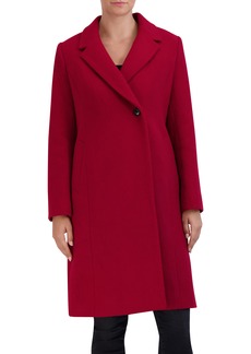 Cole Haan Signature Asymmetric Button Wool Blend Coat in Red at Nordstrom Rack