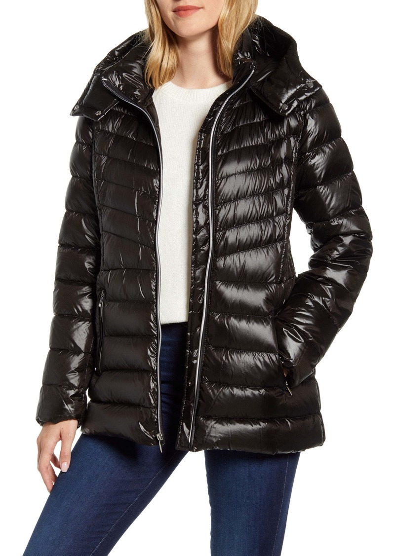 cole haan signature hooded quilted down coat