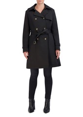 Cole Haan Signature Insulated Double Breasted Hooded Trench Coat in Black at Nordstrom Rack