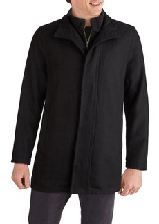 Cole Haan Signature Melton Wool Blend Topcoat in Black at Nordstrom